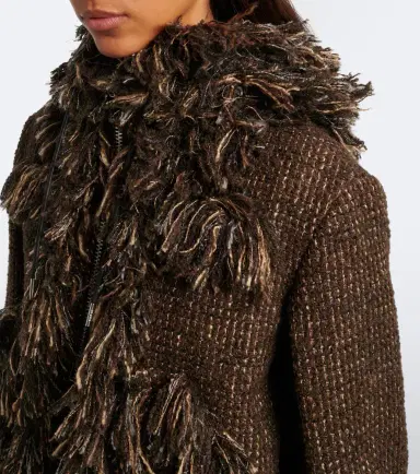 Sacai Fringed wool-blend tweed jacket | Thumbnail 2 Sacai Fringed wool-blend tweed jacket | Thumbnail 2