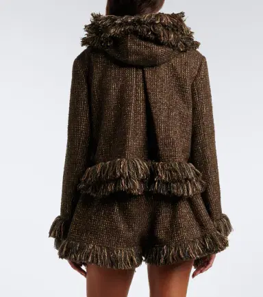 Sacai Fringed wool-blend tweed jacket | Thumbnail 3 Sacai Fringed wool-blend tweed jacket | Thumbnail 3
