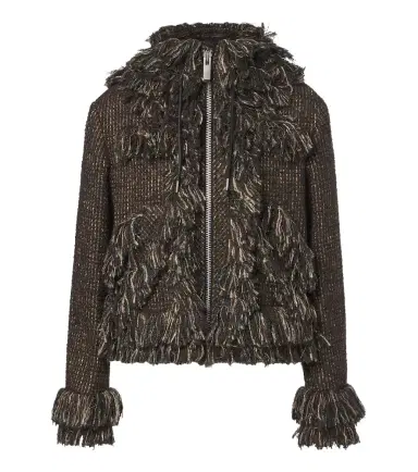 Sacai Fringed wool-blend tweed jacket | Thumbnail 1 Sacai Fringed wool-blend tweed jacket | Thumbnail 1