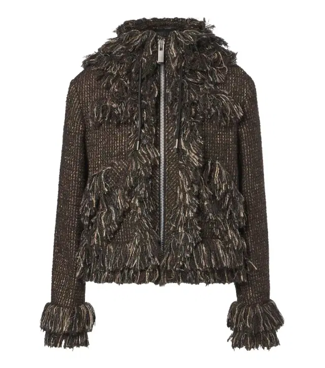 Fringed wool-blend tweed jacket Fringed wool-blend tweed jacket