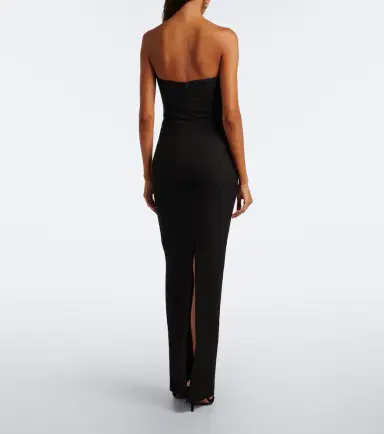 Roland Mouret Floral-appliqué crêpe bustier gown | Thumbnail 3