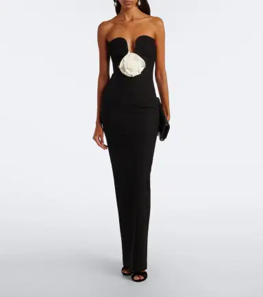 Roland Mouret Floral-appliqué crêpe bustier gown | Thumbnail 4