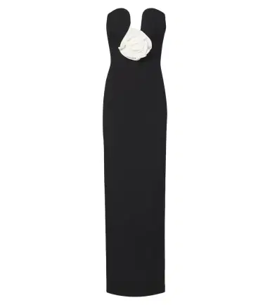 Roland Mouret Floral-appliqué crêpe bustier gown | Thumbnail 1