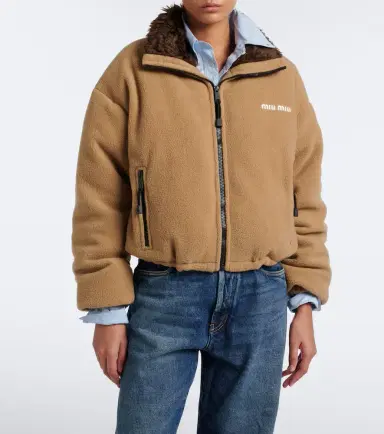 Miu Miu Logo fleece down jacket | Thumbnail 2 Miu Miu Logo fleece down jacket | Thumbnail 2