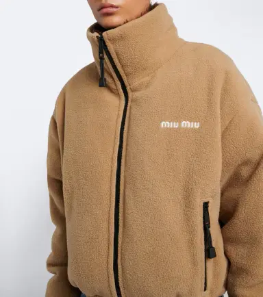 Miu Miu Logo fleece down jacket | Thumbnail 3 Miu Miu Logo fleece down jacket | Thumbnail 3