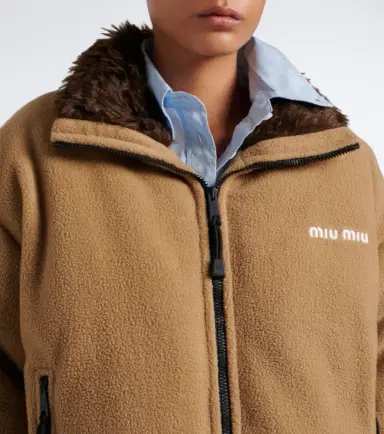 Miu Miu Logo fleece down jacket | Thumbnail 4 Miu Miu Logo fleece down jacket | Thumbnail 4