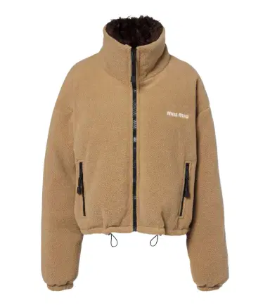 Miu Miu Logo fleece down jacket | Thumbnail 1 Miu Miu Logo fleece down jacket | Thumbnail 1