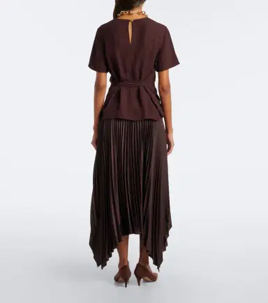 Joseph Ade asymmetric plissé midi skirt | Thumbnail 2