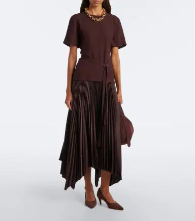 Joseph Ade asymmetric plissé midi skirt | Thumbnail 3