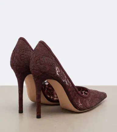 Gianvito Rossi Claudia suede-trimmed lace pumps | Thumbnail 2 Gianvito Rossi Claudia suede-trimmed lace pumps | Thumbnail 2