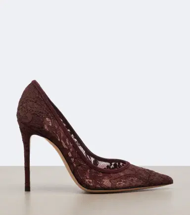 Gianvito Rossi Claudia suede-trimmed lace pumps | Thumbnail 3 Gianvito Rossi Claudia suede-trimmed lace pumps | Thumbnail 3