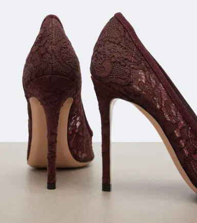 Gianvito Rossi Claudia suede-trimmed lace pumps | Thumbnail 4 Gianvito Rossi Claudia suede-trimmed lace pumps | Thumbnail 4