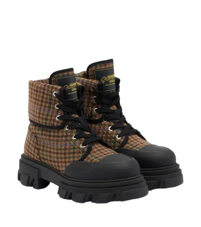Ganni Checked combat boots