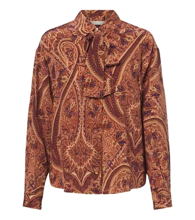 Lise tie-neck silk crêpe de chine blouse