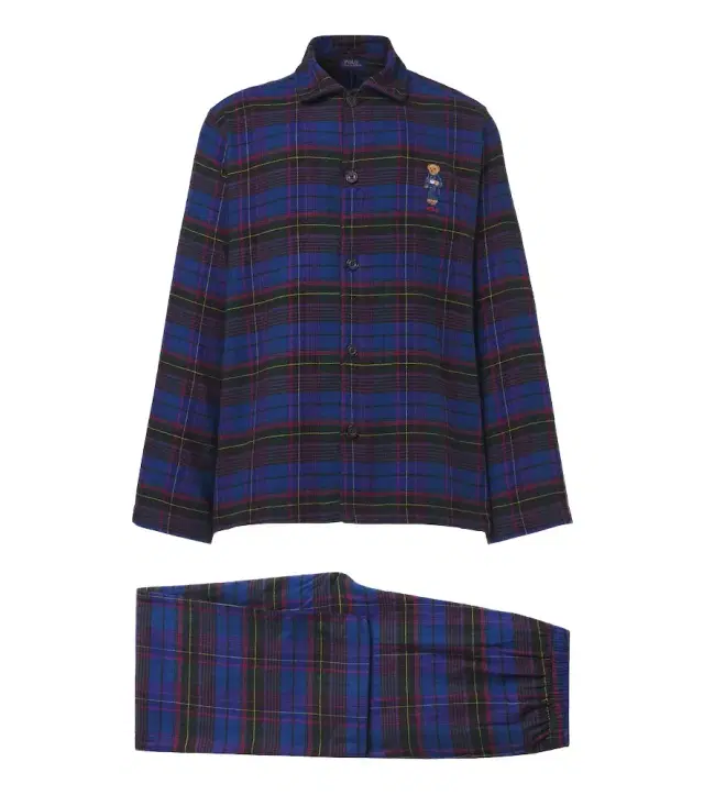 Polo Ralph Lauren Polo Bear plaid cotton flannel pajamas