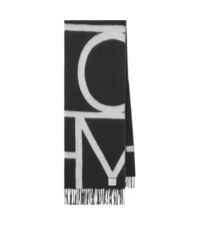 Fringed virgin wool scarf