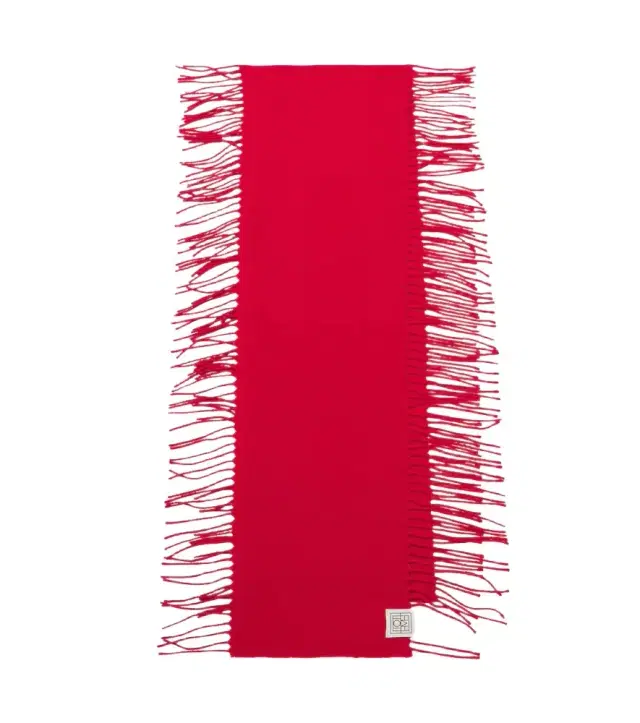 Fringed wool and cashmere scarf