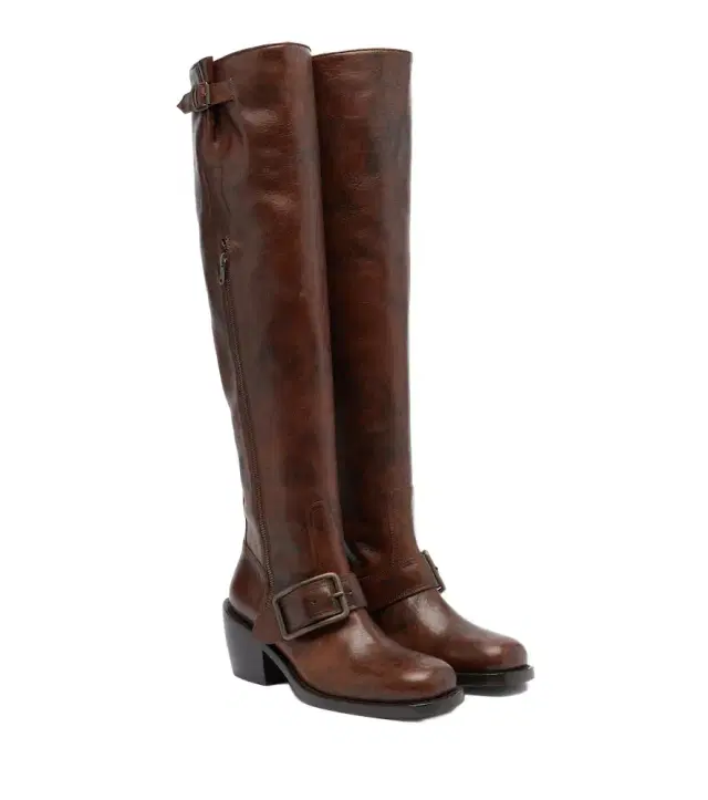 Dries Van Noten Leather over-the-knee boots