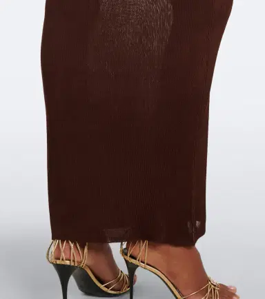 Saint Laurent Cassandre ribbed-knit silk midi dress | Thumbnail 2 Saint Laurent Cassandre ribbed-knit silk midi dress | Thumbnail 2
