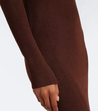Saint Laurent Cassandre ribbed-knit silk midi dress | Thumbnail 5 Saint Laurent Cassandre ribbed-knit silk midi dress | Thumbnail 5