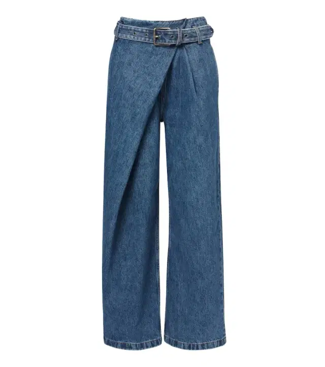 Draped wide-leg jeans