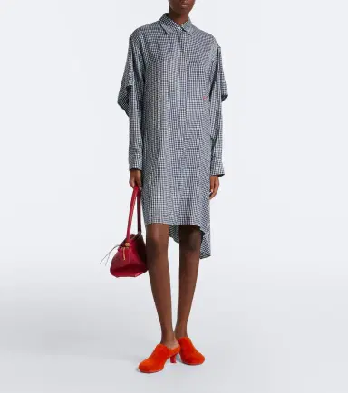Loewe Gingham silk shirt dress | Thumbnail 3 Loewe Gingham silk shirt dress | Thumbnail 3