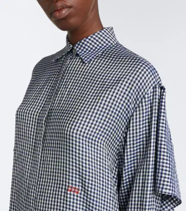 Loewe Gingham silk shirt dress | Thumbnail 4 Loewe Gingham silk shirt dress | Thumbnail 4