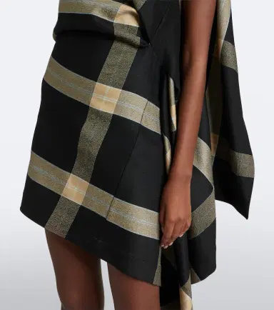 Loewe Caped checked minidress | Thumbnail 2 Loewe Caped checked minidress | Thumbnail 2