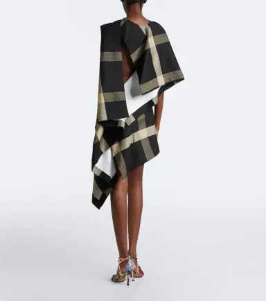 Loewe Caped checked minidress | Thumbnail 5 Loewe Caped checked minidress | Thumbnail 5