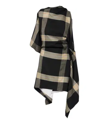Loewe Caped checked minidress | Thumbnail 1 Loewe Caped checked minidress | Thumbnail 1