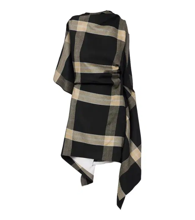 Caped checked minidress