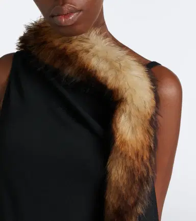 Loewe Shearling-trimmed midi dress | Thumbnail 3 Loewe Shearling-trimmed midi dress | Thumbnail 3