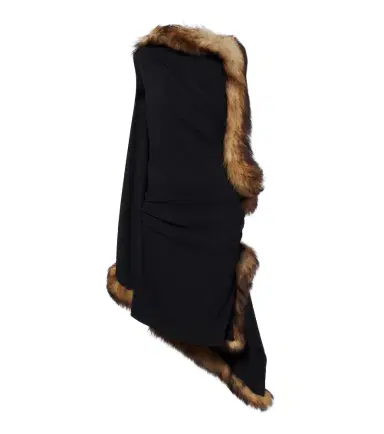 Loewe Shearling-trimmed midi dress | Thumbnail 1 Loewe Shearling-trimmed midi dress | Thumbnail 1