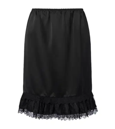 Ganni Lace-trimmed ruffled satin miniskirt | Thumbnail 1