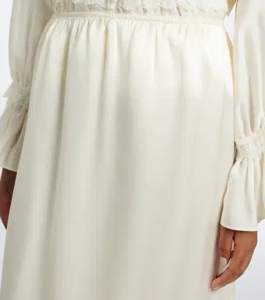 Ganni Lace-trimmed ruffled satin miniskirt | Thumbnail 4
