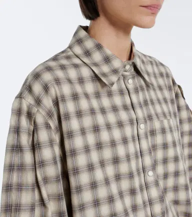 Ganni Checked cotton flannel shirt | Thumbnail 2