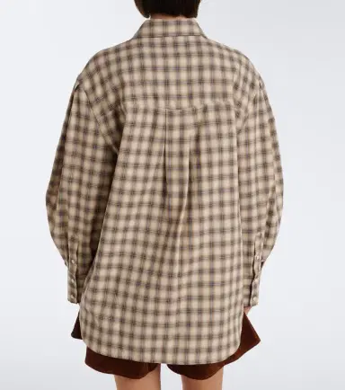 Ganni Checked cotton flannel shirt | Thumbnail 4
