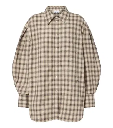 Ganni Checked cotton flannel shirt | Thumbnail 1
