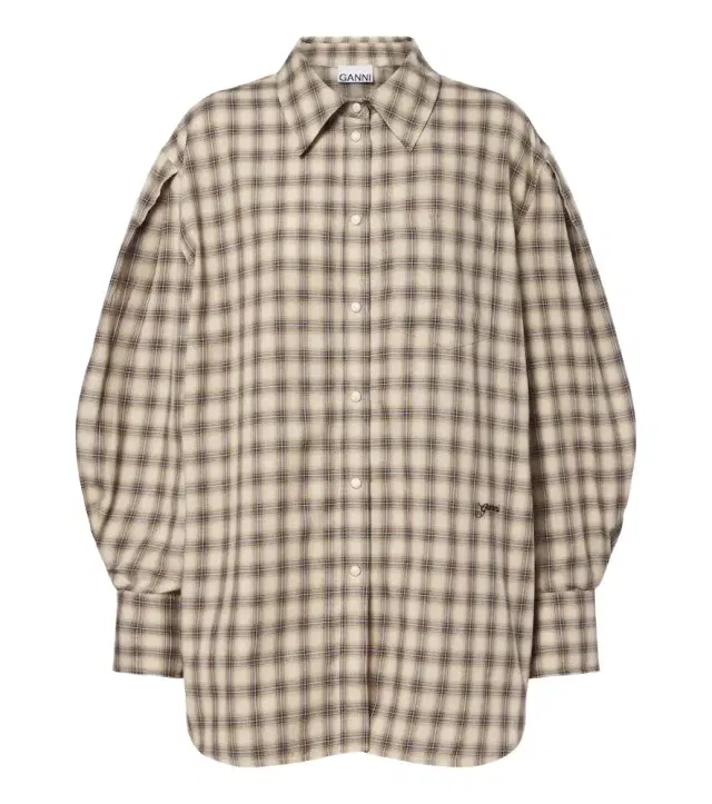 Checked cotton flannel shirt
