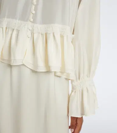 Ganni Lace-trimmed ruffled blouse | Thumbnail 6