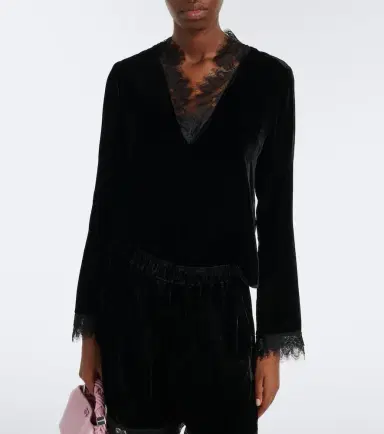 Ganni Lace-trimmed top | Thumbnail 6