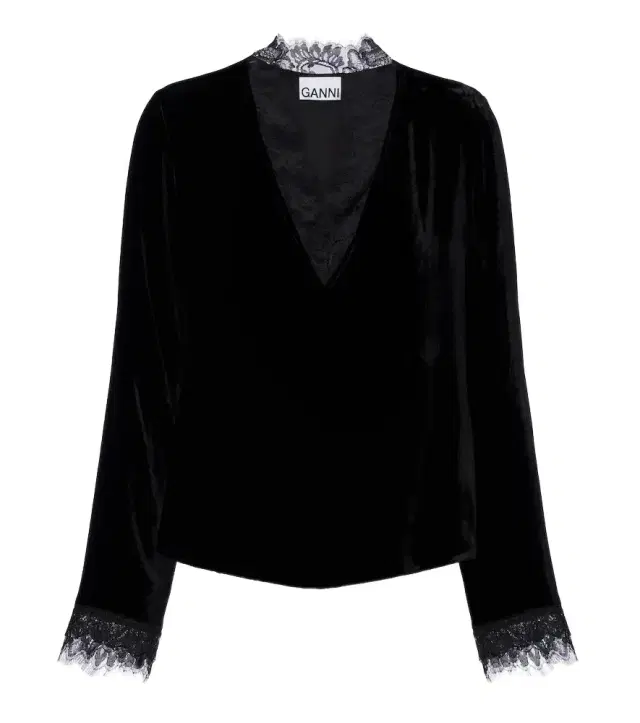Lace-trimmed top