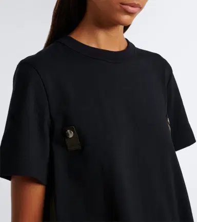 Sacai Paneled plissé cotton jersey T-shirt | Thumbnail 6 Sacai Paneled plissé cotton jersey T-shirt | Thumbnail 6