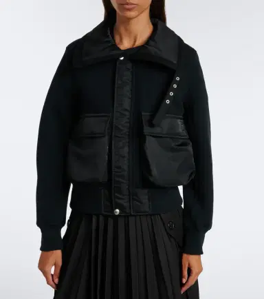 Sacai Paneled cotton-blend blouson jacket | Thumbnail 2 Sacai Paneled cotton-blend blouson jacket | Thumbnail 2