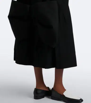 NOIR KEI NINOMIYA Bow-detail wool and mohair midi skirt | Thumbnail 2