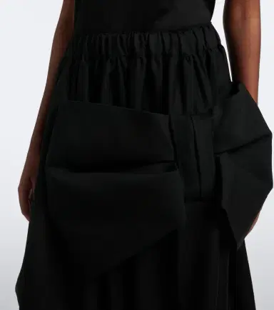 NOIR KEI NINOMIYA Bow-detail wool and mohair midi skirt | Thumbnail 3