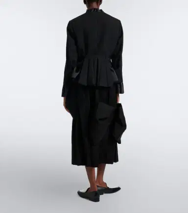 NOIR KEI NINOMIYA Bow-detail wool and mohair midi skirt | Thumbnail 5