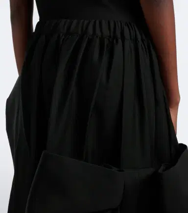 NOIR KEI NINOMIYA Bow-detail wool and mohair midi skirt | Thumbnail 6