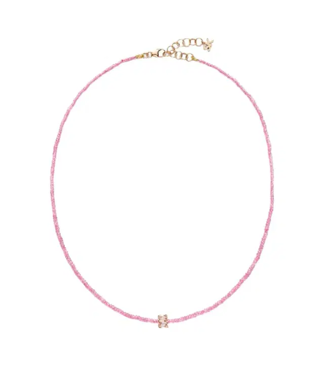 Suzanne Kalan Infinite 18kt rose gold beaded necklace with spinels and diamonds