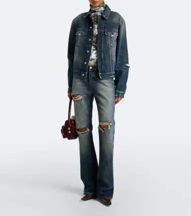 Acne Studios Re-Edition distressed faded bootcut jeans | Thumbnail 2